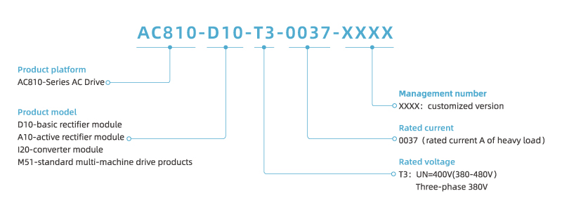 Name Rules of AC810 AC Drive